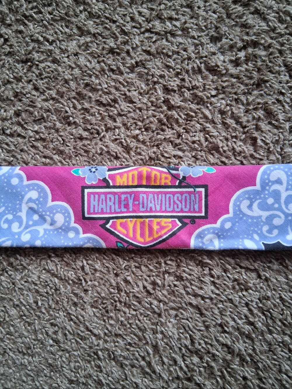 Harley-Davidson Bandana, folded and sewn so the logo is facing out, Womens